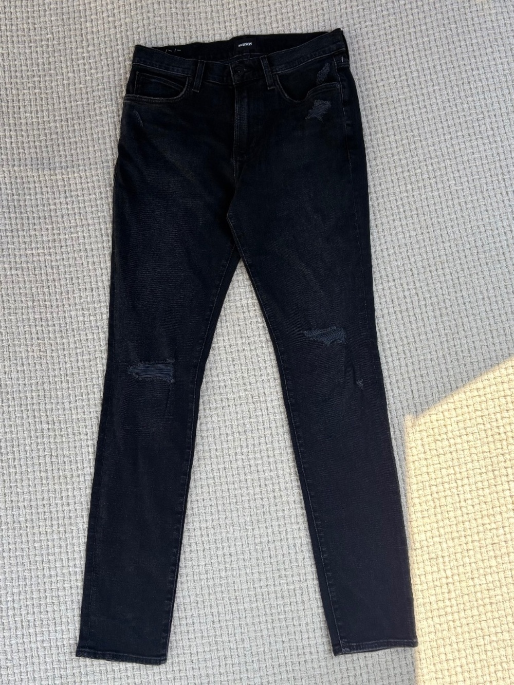 Hudson Mens Skinny Jeans Tall Distressed Black (32X36)